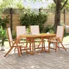 Image de Vidaxl Ensemble Ã Manger De Jardin 5pcs Bois D'acacia Solide TextilÃ¨ne