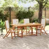 Image de Vidaxl Ensemble Ã Manger De Jardin 5pcs Bois D'acacia Solide TextilÃ¨ne