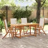 Image de Vidaxl Ensemble Ã Manger De Jardin 5pcs Bois D'acacia Solide TextilÃ¨ne