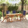 Image de Vidaxl Ensemble Ã Manger De Jardin 5pcs Bois D'acacia Solide TextilÃ¨ne