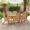 Image de Vidaxl Ensemble Ã Manger De Jardin 7pcs Bois D'acacia Solide TextilÃ¨ne
