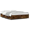 Image de vidaXL Cadre de lit sans matelas chÃªne fumÃ© 120x190 cm