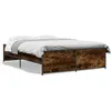 Image de Vidaxl Cadre De Lit Sans Matelas ChÃªne FumÃ© 135x190 Cm
