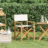 Image de Vidaxl Chaise De Metteur En ScÃ¨ne Pliante CrÃ¨me Bois Teck Massif