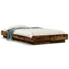Image de Vidaxl Cadre De Lit Et LumiÃ¨res Led Sans Matelas ChÃªne FumÃ© 75x190 Cm