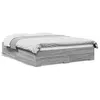 Image de vidaXL Cadre de lit avec tiroirs sans matelas sonoma gris 140x200 cm