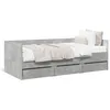 Image de vidaXL Lit de jour avec tiroirs sans matelas gris bÃ©ton 100x200 cm