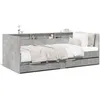 Image de vidaXL Lit de jour avec tiroirs sans matelas gris bÃ©ton 100x200 cm