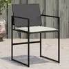 Image de Vidaxl Chaises De Jardin Lot De 4 Avec Coussins Noir RÃ©sine TressÃ©e