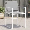 Image de Vidaxl Chaises De Jardin Avec Coussins Lot De 4 Blanc Acier/TextilÃ¨ne