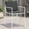 Image de Vidaxl Chaises De Jardin Avec Coussins Lot De 4 Blanc Acier/TextilÃ¨ne