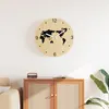 Image de vidaXL Horloge murale jaune et noir Ã30 cm bois d'ingÃ©nierie