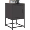 Image de vidaXL Tables de chevet 2 pcs noir 36x39x60,5 cm acier