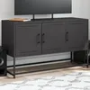 Image de vidaXL Meuble TV noir 100,5x39x60,5 cm acier