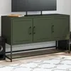 Image de vidaXL Meuble TV vert olive 100,5x39x60,5 cm acier