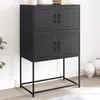 Image de vidaXL Buffet noir 68,5x38,5x107 cm acier