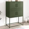 Image de vidaXL Buffet vert olive 68,5x38,5x107 cm acier