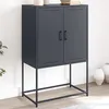 Image de vidaXL Buffet haut anthracite 68,5x38,5x107 cm acier