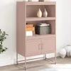 Image de vidaXL Buffet haut jaune moutarde 68,5x38,5x107 cm acier