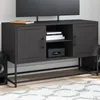 Image de vidaXL Meuble TV noir 100,5x39x60,5 cm acier