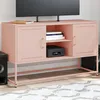 Image de vidaXL Meuble TV rose 100,5x39x60,5 cm acier
