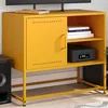 Image de vidaXL Meuble TV jaune moutarde 68x39x60,5 cm acier