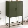 Image de vidaXL Meuble TV vert olive 68x39x60,5 cm acier