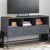 Image de vidaXL Meuble TV anthracite 100,5x39x60,5 cm acier