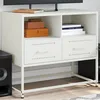 Image de vidaXL Meuble TV blanc 68x39x60,5 cm acier