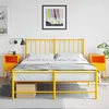 Image de vidaXL Tables de chevet 2 pcs jaune moutarde 36x39x60,5 cm acier