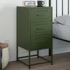 Image de vidaXL Table de chevet vert olive 36x39x78 cm acier