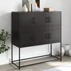 Image de vidaXL Buffet noir 100,5x39x107 cm acier