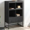 Image de vidaXL Buffet haut noir 68x39x111,5 cm acier