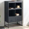 Image de vidaXL Buffet haut anthracite 68x39x111,5 cm acier