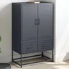Image de vidaXL Buffet haut anthracite 68x39x111,5 cm acier