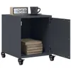 Image de vidaXL Tables de chevet 2 pcs anthracite 36x39x43,5 cm acier