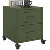 Image de vidaXL Tables de chevet 2 pcs vert olive 36x39x43,5 cm acier