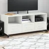 Image de vidaXL Meuble TV blanc 100,5x39x43,5 cm acier