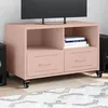 Image de vidaXL Meuble TV rose 68x39x43,5 cm acier