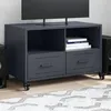 Image de vidaXL Meuble TV anthracite 68x39x43,5 cm acier