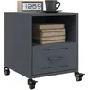 Image de vidaXL Tables de chevet 2 pcs anthracite 36x39x43,5 cm acier