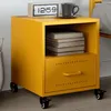 Image de vidaXL Table de chevet jaune moutarde 36x39x43,5 cm acier