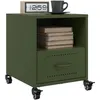 Image de vidaXL Tables de chevet 2 pcs vert olive 36x39x43,5 cm acier