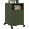 Image de vidaXL Tables de chevet 2 pcs vert olive 36x39x59 cm acier