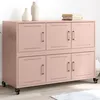 Image de vidaXL Buffet rose 100,5x39x72 cm acier laminÃ© Ã  froid
