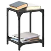 Image de vidaXL Tables basses avec dessus en verre noir 2 pcs 30x30x40 cm acier