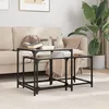 Image de vidaXL Tables basses gigognes 2 pcs dessus en verre noir acier