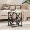 Image de vidaXL Table basse avec dessus en verre transparent 30x30x41 cm acier