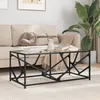 Image de vidaXL Table basse avec dessus en verre transparent 98,5x50x41cm acier