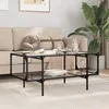 Image de vidaXL Table basse avec dessus en verre transparent 98,5x50x45cm acier